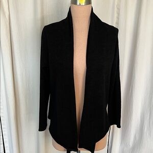 Lesley Evers Black Open Front Cardigan Size Medium/Large